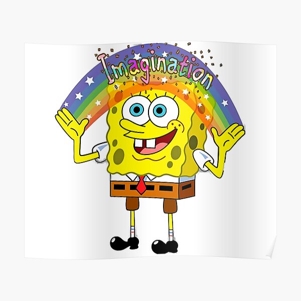Spongebob Rainbow Meme Cute Posters | Redbubble