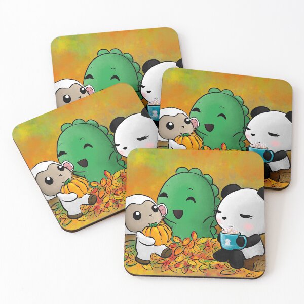 Item preview, Dino & Panda Digital Painting: Autumn Leaves and Hot Chocolate designed and sold by Dino & Panda Studios.