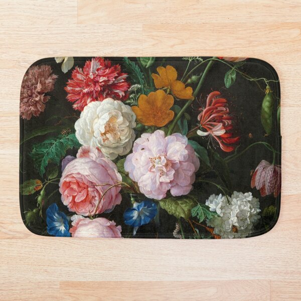 Jan Davidsz. de Heem "Still Life with Flowers in a Glass Vase" Bath Mat
