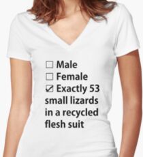 No Gender, Only Lizards Women's Fitted V-Neck T-Shirt