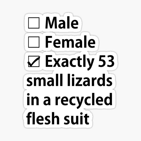 No Gender, Only Lizards Sticker