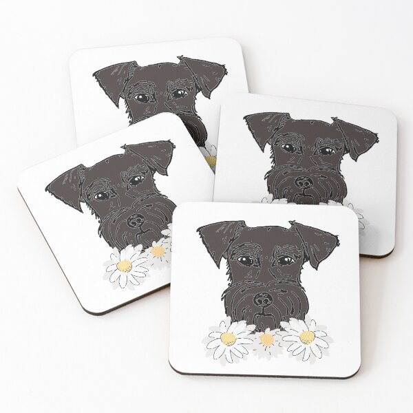 Item preview, Schnauzer with flowers designed and sold by NinaBetterNot.