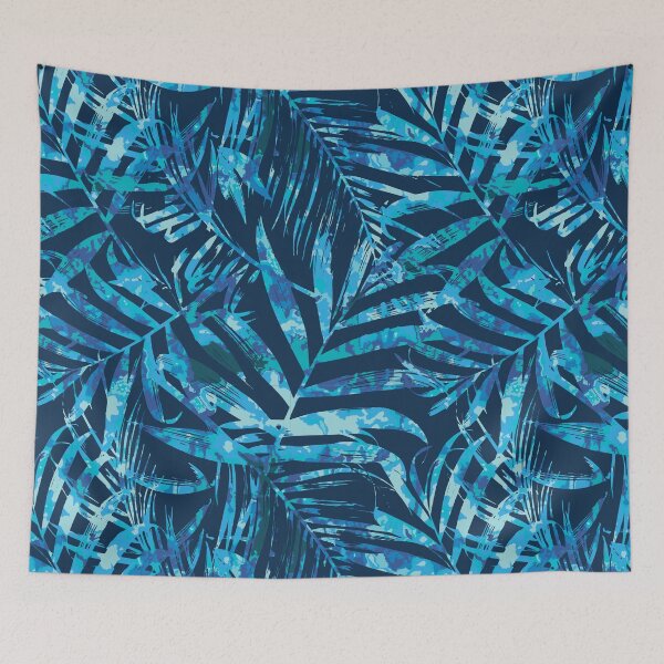 Item preview, 65 MCMLXV Tropical Blue Tie-Dye Leaves Pattern designed and sold by 65 MCMLXV.