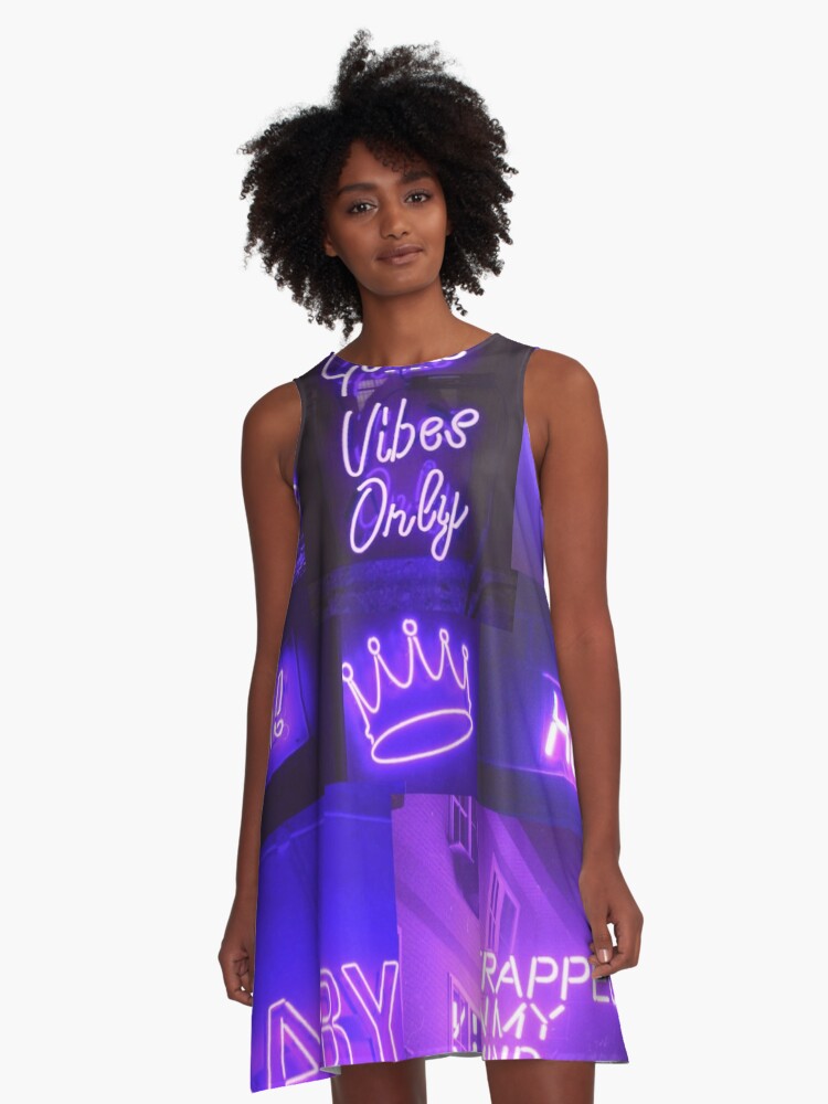 purple neon dress