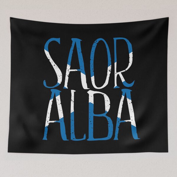 Item preview, SAOR ALBA, Scottish Independence Saltire Flag Text Slogan designed and sold by MacPean.