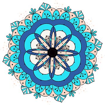 Artwork thumbnail,  A Colourful Pink and blue Mandala Doodle  Illustration by vectormarketnet