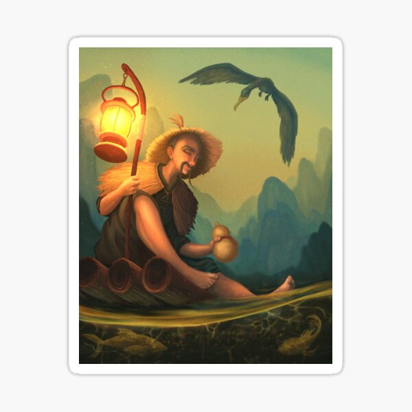 Cormerant Fisherman Sticker