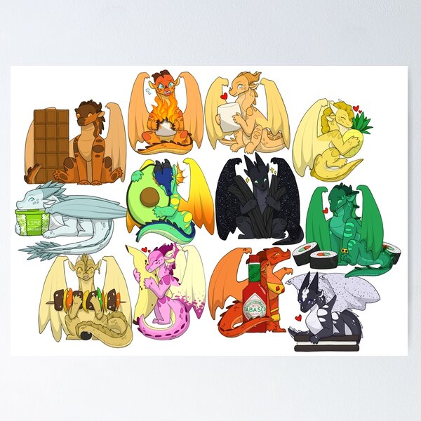 Artikel-Vorschau von Wings of Fire Chibis mit FOOOOD, designt und verkauft von BlessedBlossom.