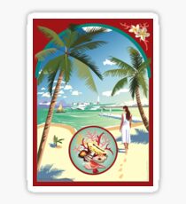 Art Deco Flying Boat - Aitutaki, Cook Islands Sticker