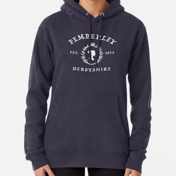 Pemberley - Pride And Prejudice Jane Austen - Classic English Vintage Book Cover Style - Bookworm Book Nerd Gift Pullover Hoodie