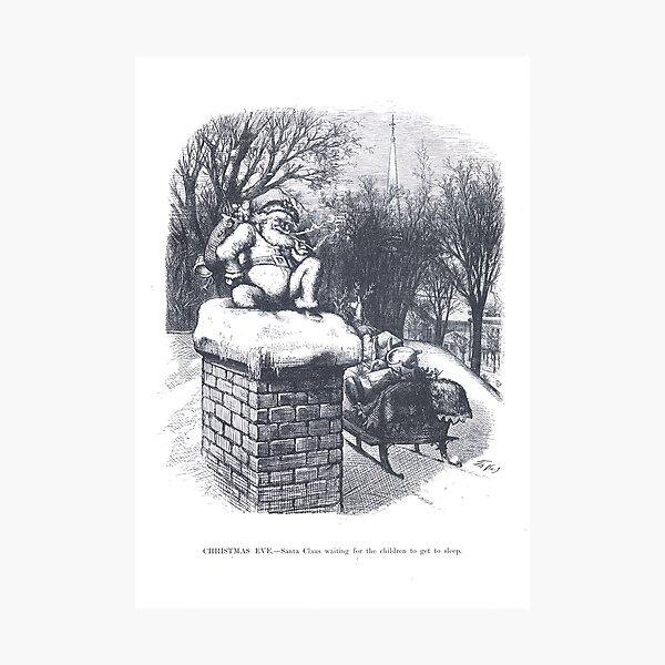 Vintage Christmas Etching by Thomas Nast Photographic Print