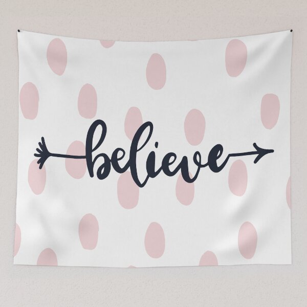 Item preview, Modern and Minimal Pink Dots Pattern Believe Typography designed and sold by TamGustam.