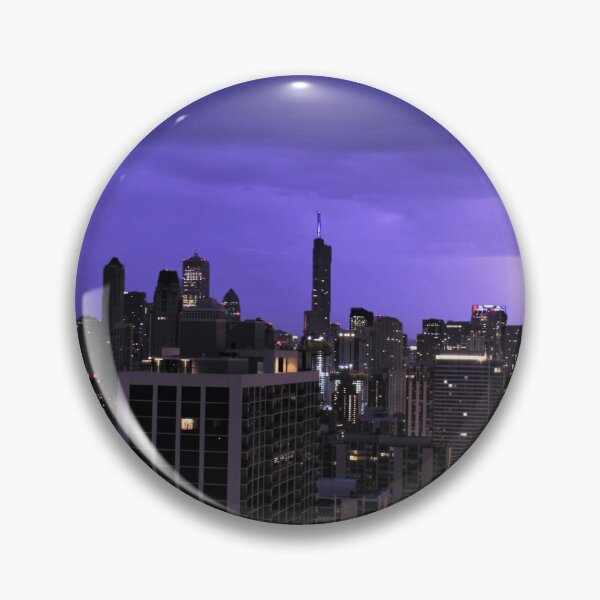 Item preview, Lightning strike on Chicago skyline designed and sold by Zach Auerbach.