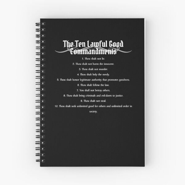 Item preview, "The Ten Lawful Good Commandments" DnD Alignment Chart designed and sold by ToplineDesigns.