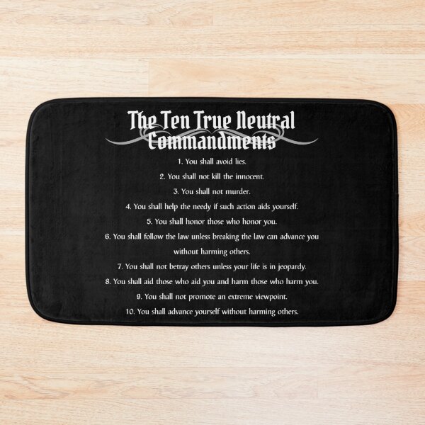 Item preview, "The Ten True Neutral Commandments" DnD Alignment Chart designed and sold by ToplineDesigns.