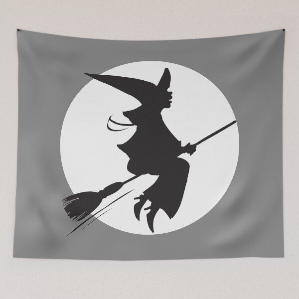 Item preview, Halloween Witch flying in full moon silhouette designed and sold by TamGustam.