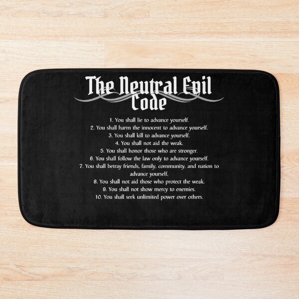 Item preview, "The Neutral Evil Code" DnD Alignment Chart designed and sold by ToplineDesigns.