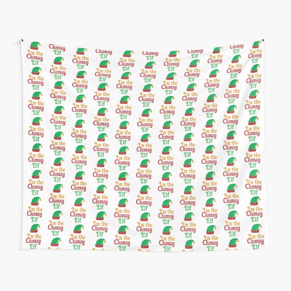 Tentures Je Suis L Elfe Mignon Citation Drole D Humour De Vacances De Noel Disant Chapeau De Lutin Illustration Image Par Bullquacky Redbubble