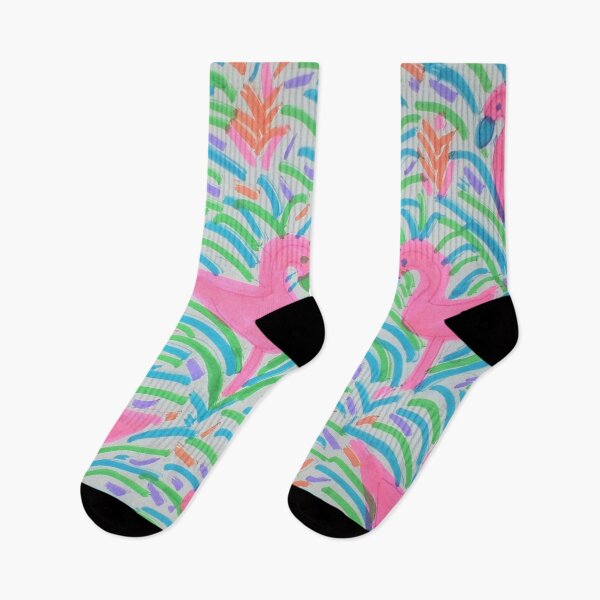 Item preview, Flamingo Jungle Party Tropical Print designed and sold by DanielleGensler.