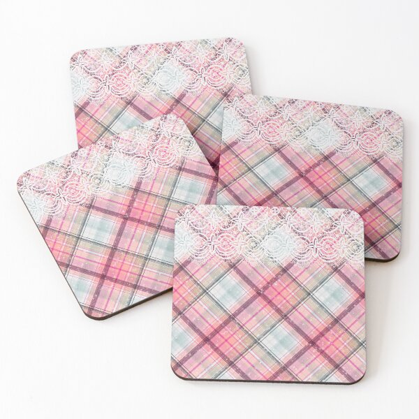 Item preview, Kawaii Pastel Plaid Pink and White Lace Tartan Pattern Japanese designed and sold by Jolly-Yosei.