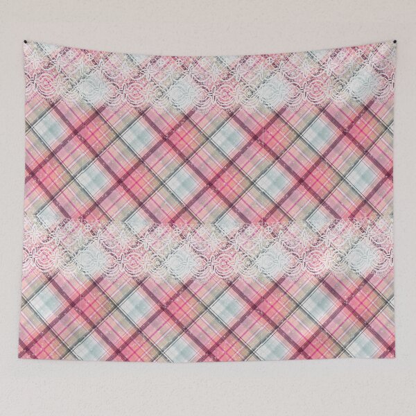 Item preview, Kawaii Pastel Plaid Pink and White Lace Tartan Pattern Japanese designed and sold by Jolly-Yosei.