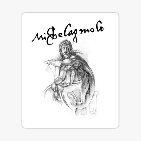 Item preview, "Delphic Sybil" by Michelangelo - Original Artwork by Martina Koljensic designed and sold by martina-ko-art.