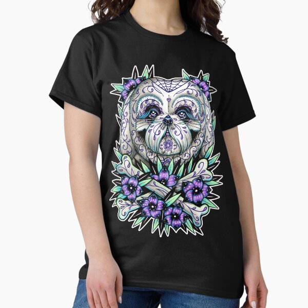 Sugar Skull Shih Tzu Dog Classic T-Shirt