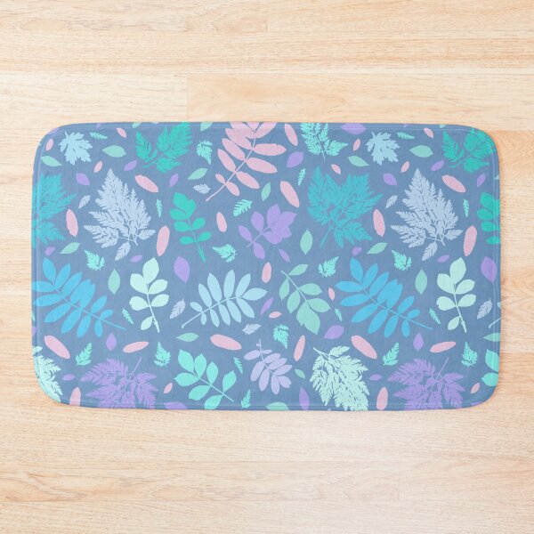 Item preview, Multicolor leaves 2. Wild herbs seamless pattern on blue. Autumn leaf fall. Wild life designed and sold by Yulia Chepurova.