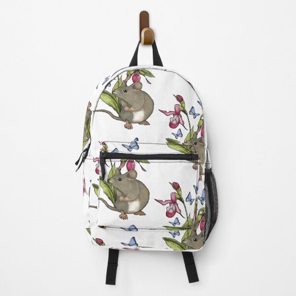 Item preview, Mouse With Flowers and Butterflies, Cute Illustration designed and sold by JoyfulWhimsy.