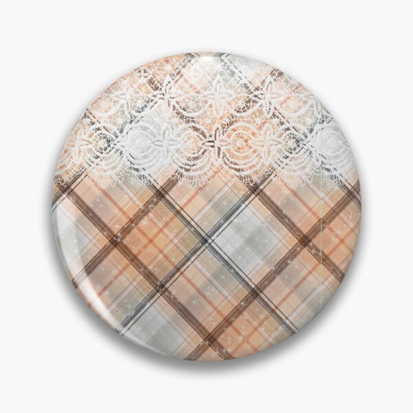 Item preview, Kawaii Pastel Plaid Peach Orange and White Lace Tartan Pattern Japanese designed and sold by Jolly-Yosei.