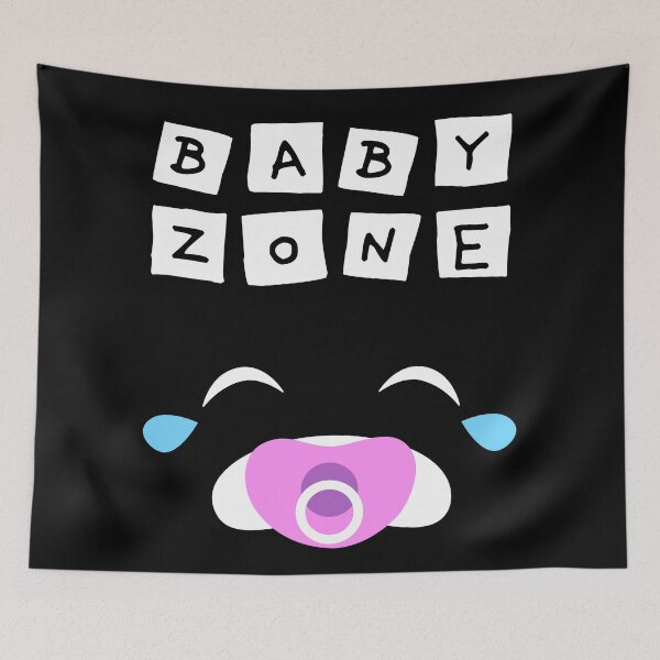 Item preview, Cute Crying Baby With A Pacifier Baby Zone white designed and sold by Paulina Vanlife.