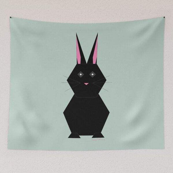 Item preview, Geometric Black Bunny without background designed and sold by Caseymakesart.