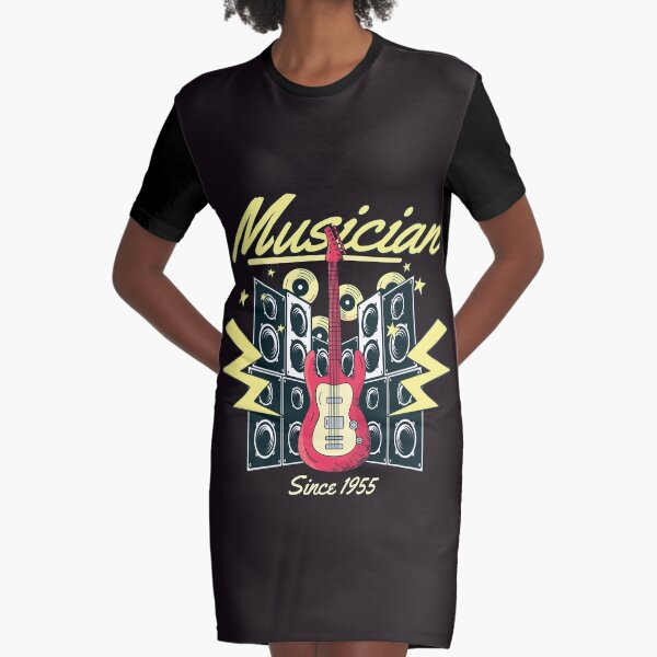 Musician, A Musical Artist Graphic T-Shirt Dress