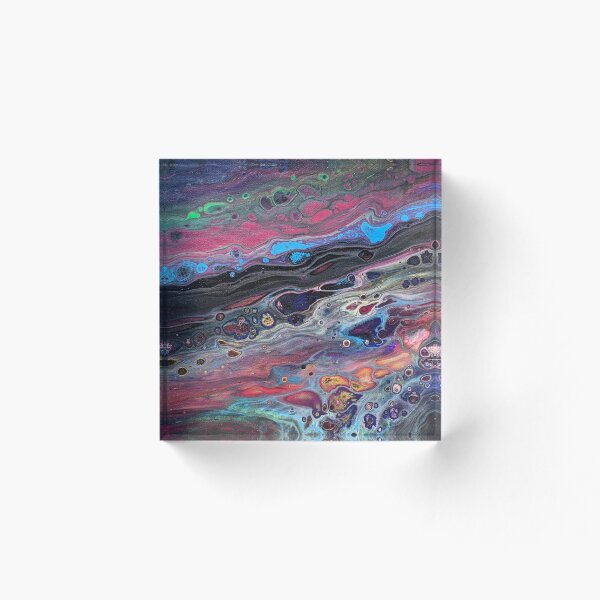 Artikelvorschau, Lebendige mehrfarbige abstrakte Acrylkunst in Blau, Aqua, Rot und Grün entworfen und verkauft von snowpinecone.