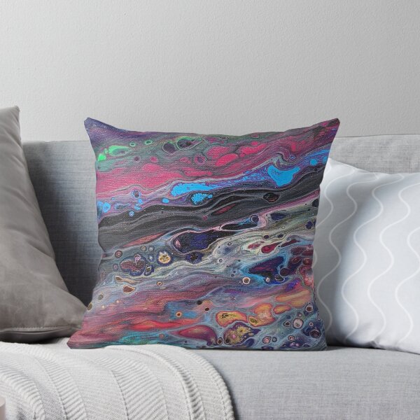 Item preview, Vibrant Multi-color Blue, Aqua, Red and Green Abstract Acrylic Art designed and sold by snowpinecone.