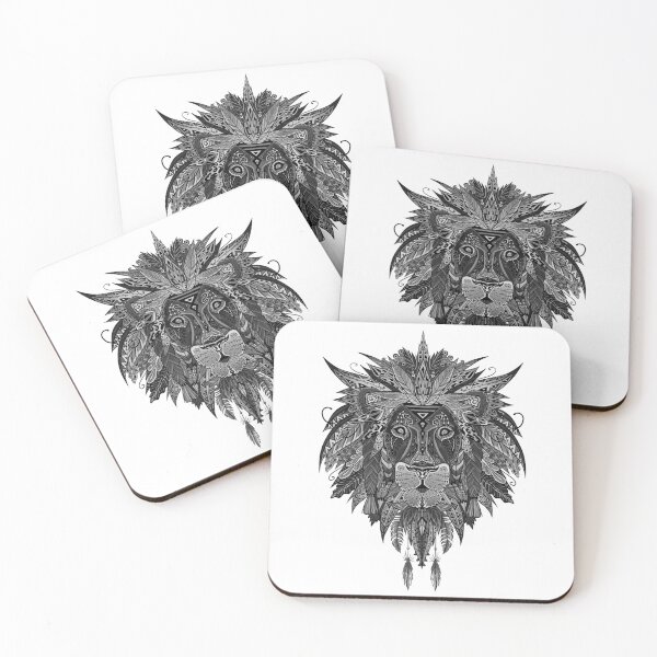 Item preview, TRIBAL LION TATTOO (Black & White) designed and sold by GraphiCatz.