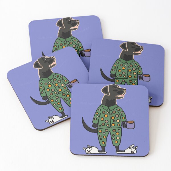 Item preview, Funny Black Labrador Dog wearing Pajamas and Bunny Slippers designed and sold by Nature's Fancy.