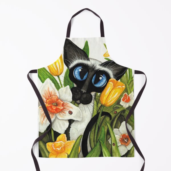 Item preview, Siamese Cat Daffodils Tulips designed and sold by amylynbihrle.