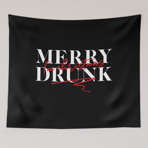 Item preview, Merry Drunk Christmas Funny Saying Gift designed and sold by teeseeds.
