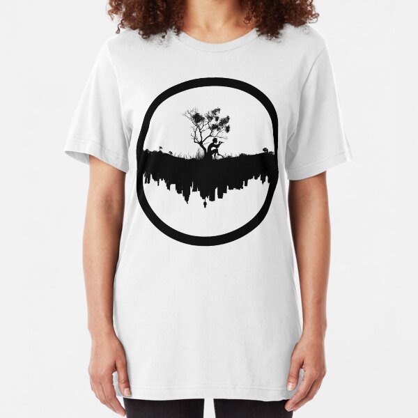 Urban Faun - Black on White Slim Fit T-Shirt