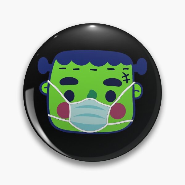 Item preview, Cute Frankenstein Wearing Face Mask Halloween designed and sold by denisetees.