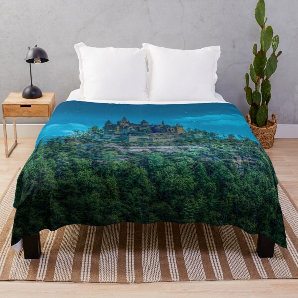 Item preview, Mysterious moonlight shines on magical castle in the forest designed and sold by Steven Kight.