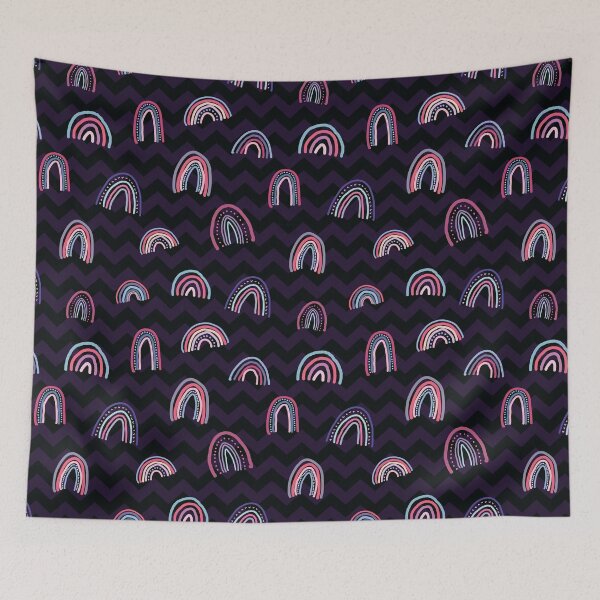 Item preview, Pastel Doodle Rainbows Dark designed and sold by GriffyPrints.