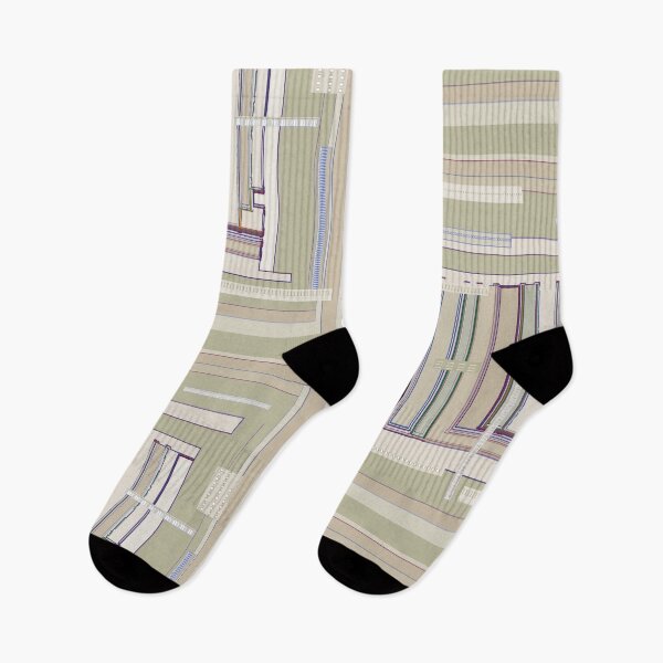 Item preview, Metaphysical Oatmeal Taupe Sage geometric techy graphic design designed and sold by djrunnels.