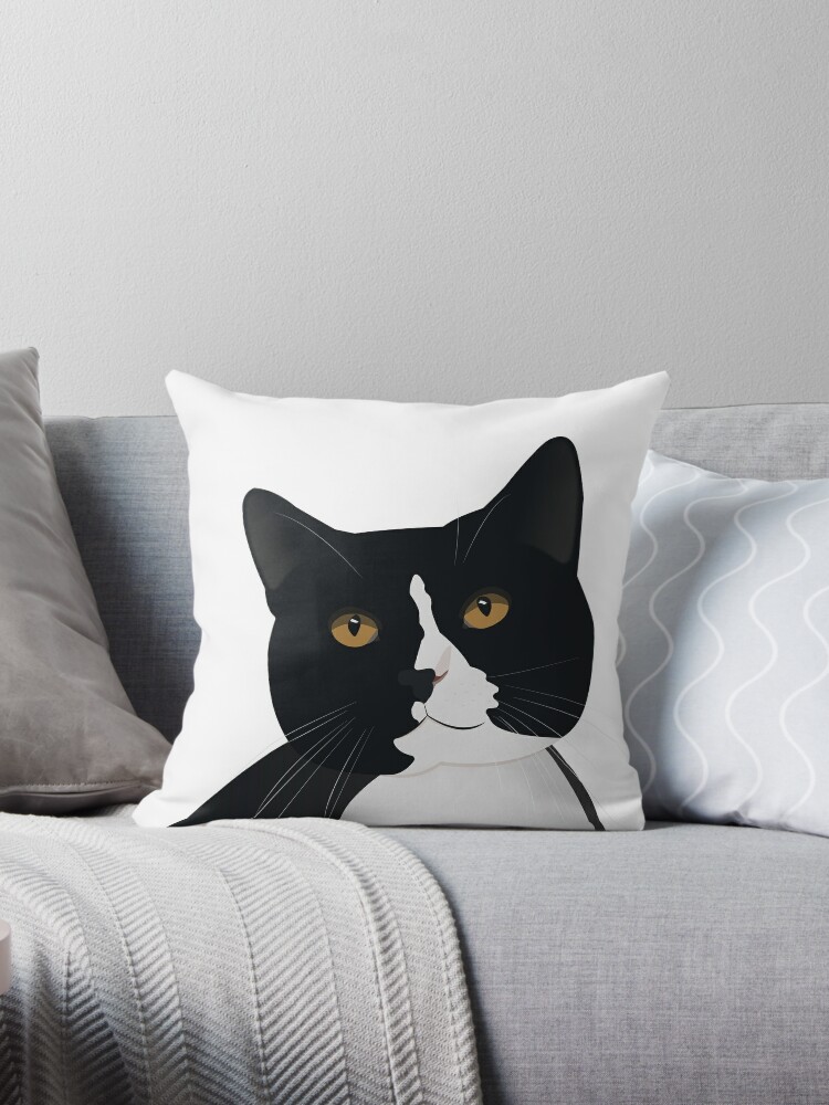 Ameowican Gothic Calico And Tuxedo Cat Throw Pillow Cushion Cover