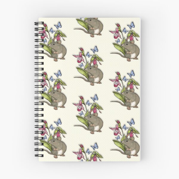 Item preview, Mouse With Flowers and Butterflies, Cute Illustration, Tiny Dots Background designed and sold by JoyfulWhimsy.