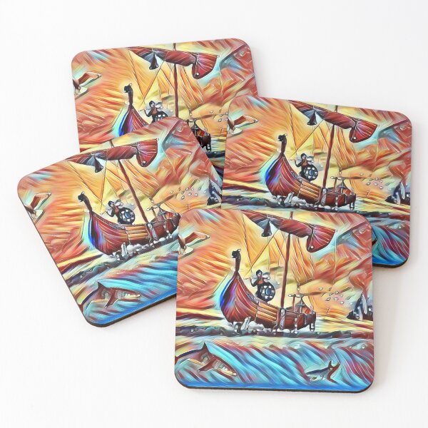 Item preview, viking warrior in a boat designed and sold by PaganGodsOnline.