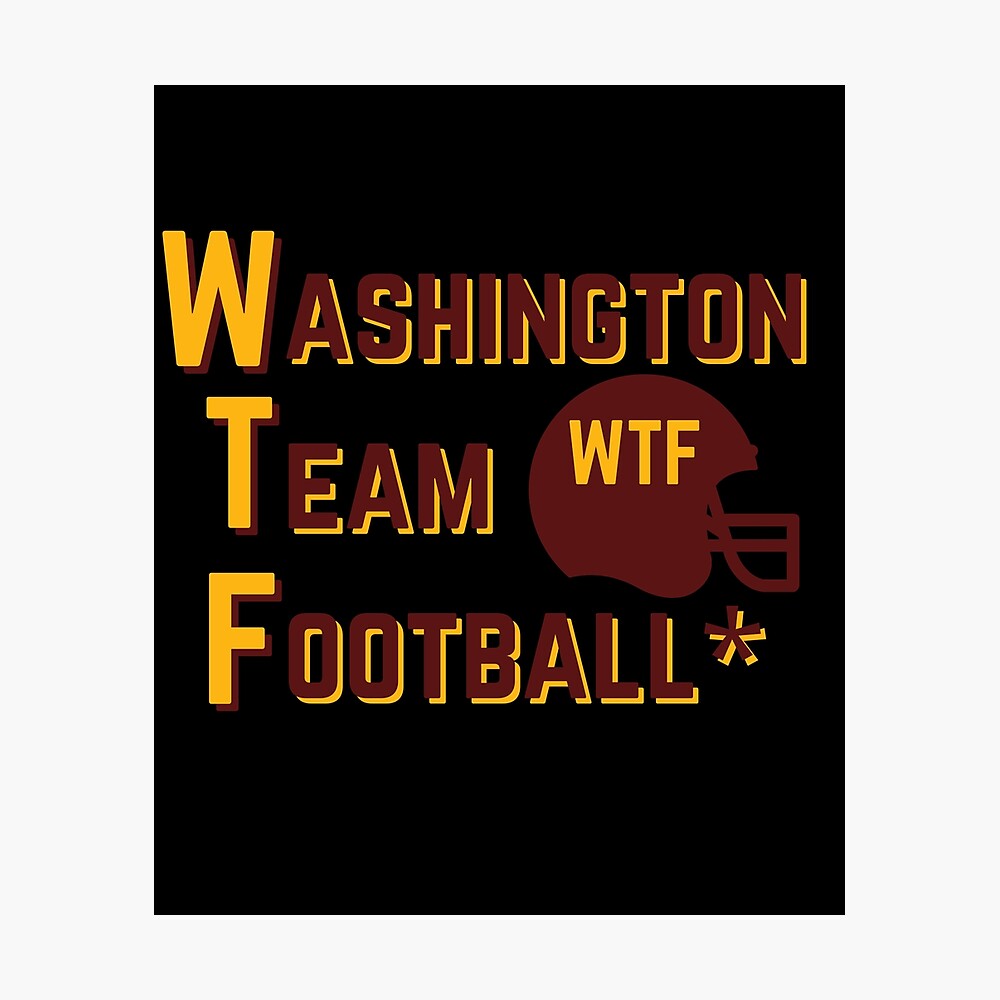 Funny Washington Team Football D.C Sports Fan WTF Helmet Logo Parody Adult  T-Shirt Black