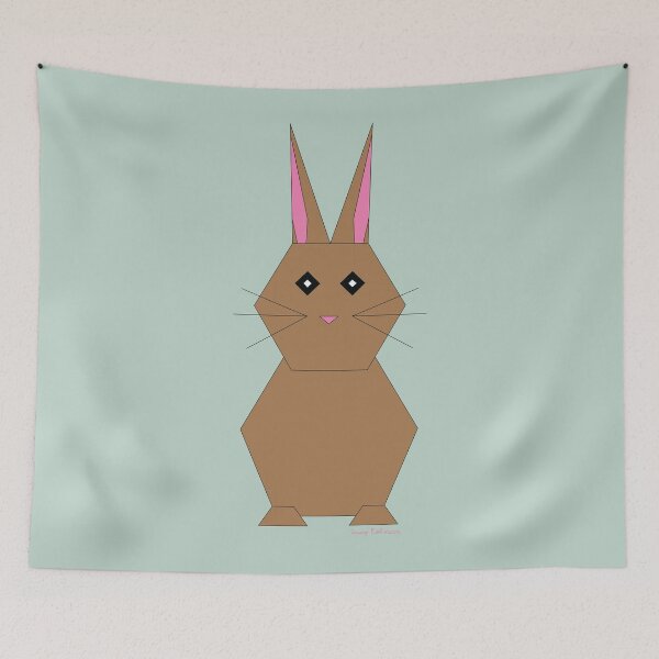 Item preview, Geometric Brown Bunny without background designed and sold by Caseymakesart.