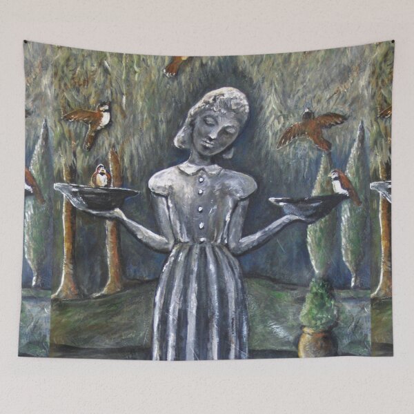 Item preview, LITTLE WENDY STATUE / Garden of Good and Evil / Cemetery Birdfeeder / designed and sold by artenvironments.